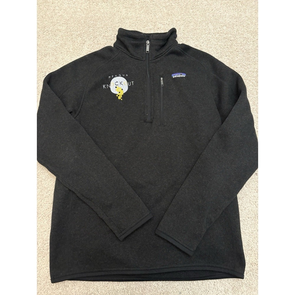 Men's Patagonia 1/4 Zip Better Sweater Black Pullover Logo Size Medium